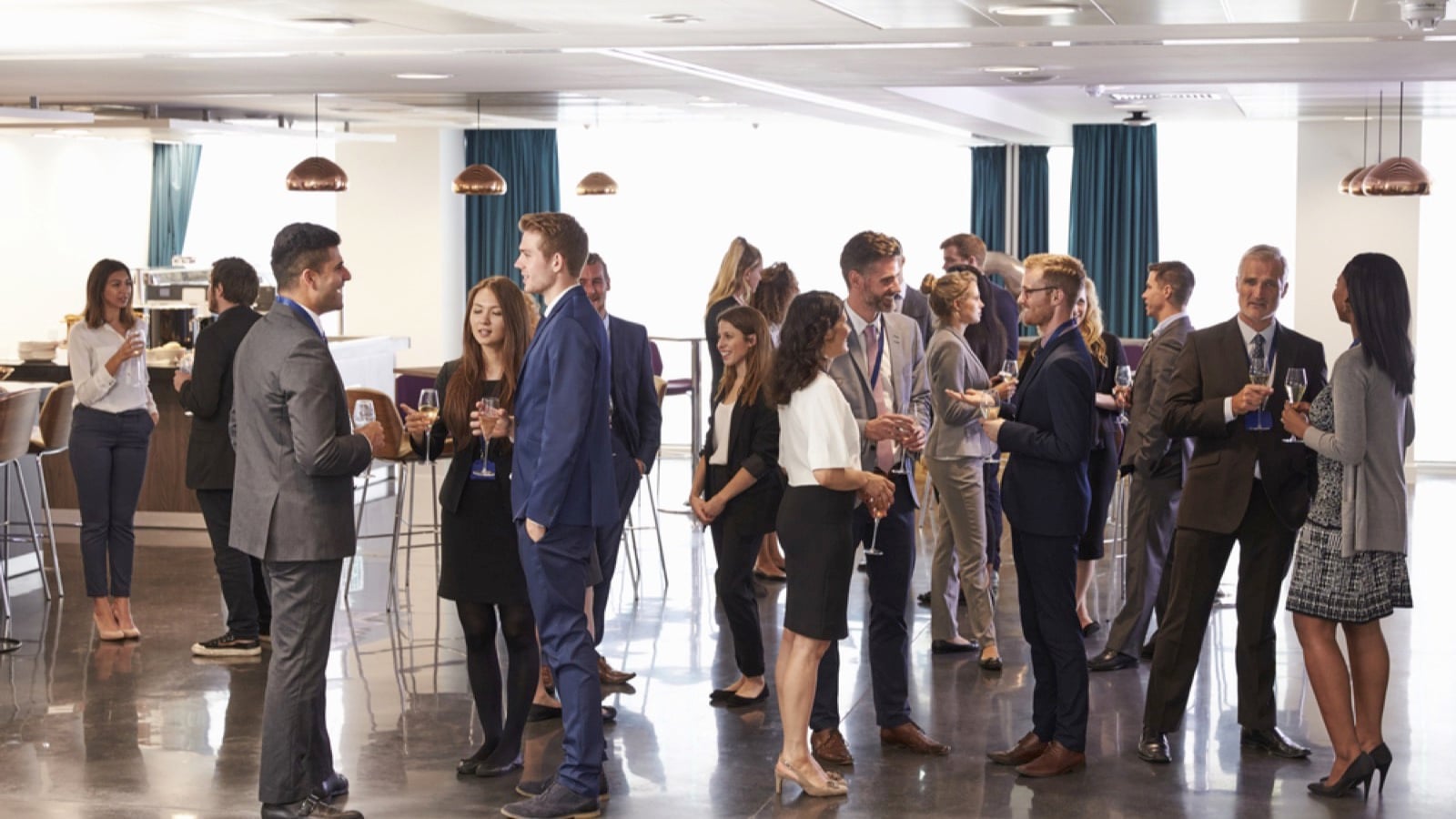 Delegates attending networking event