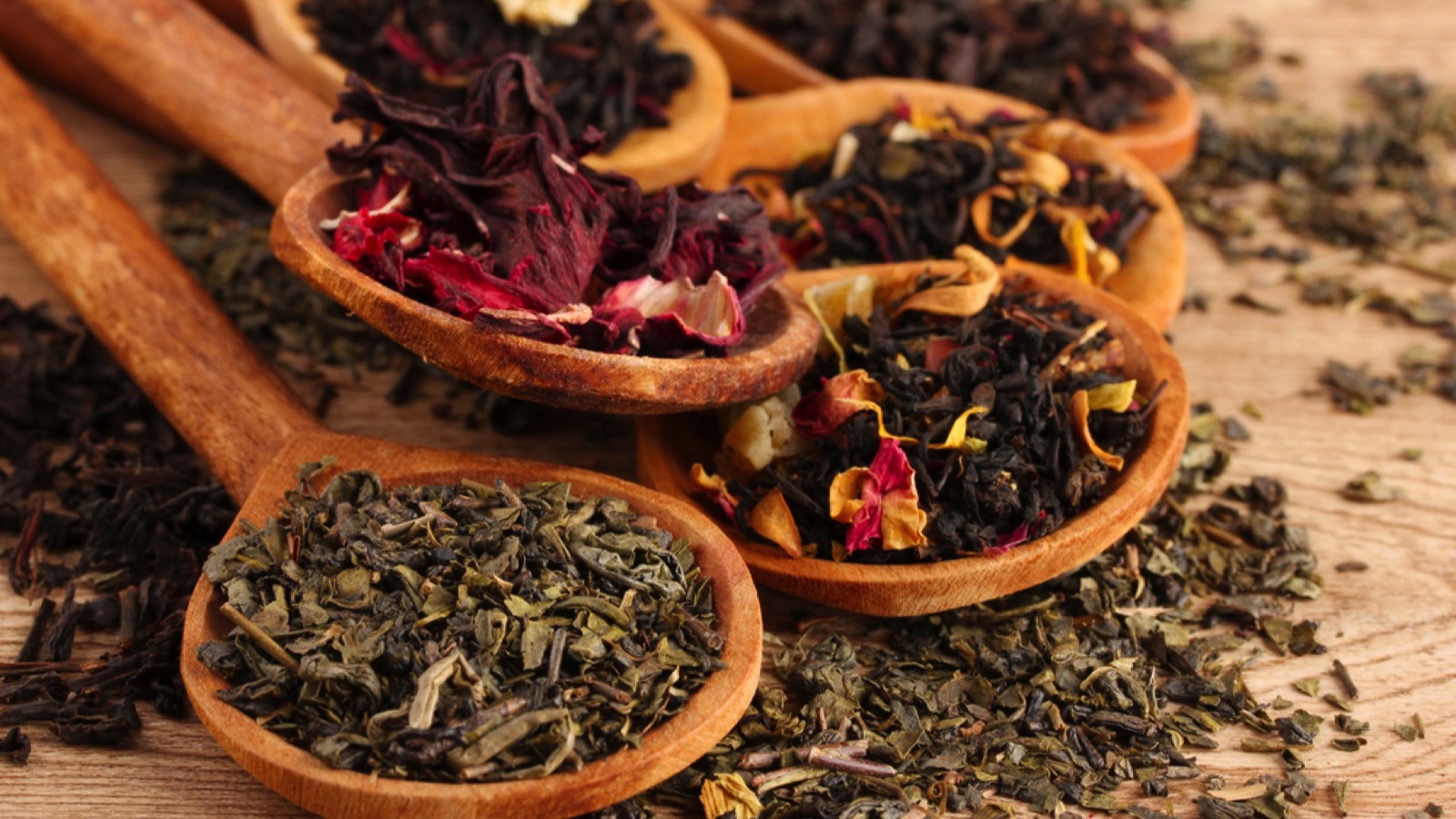 Dried tea leaves