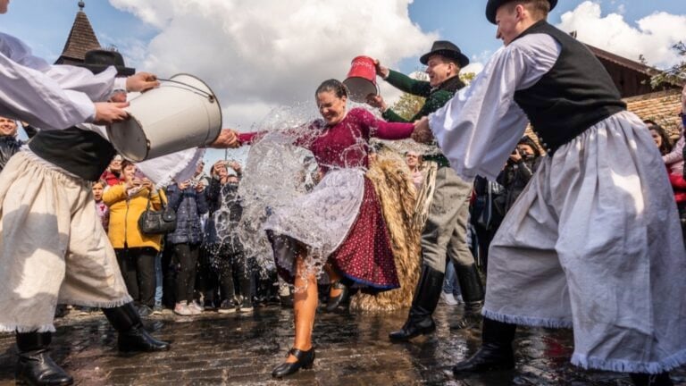 Easter festival in the folklore village of Holloko in Hungary
