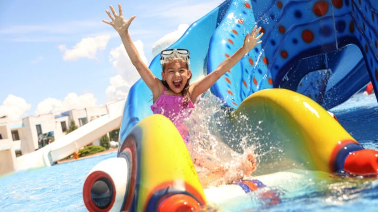 Kids pool with slide