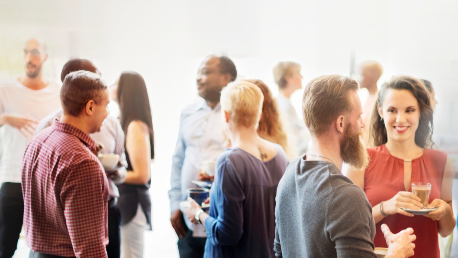 Man attending networking event