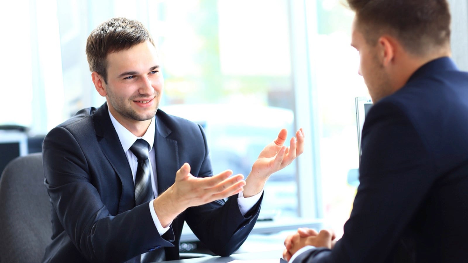 Man interviewing for work