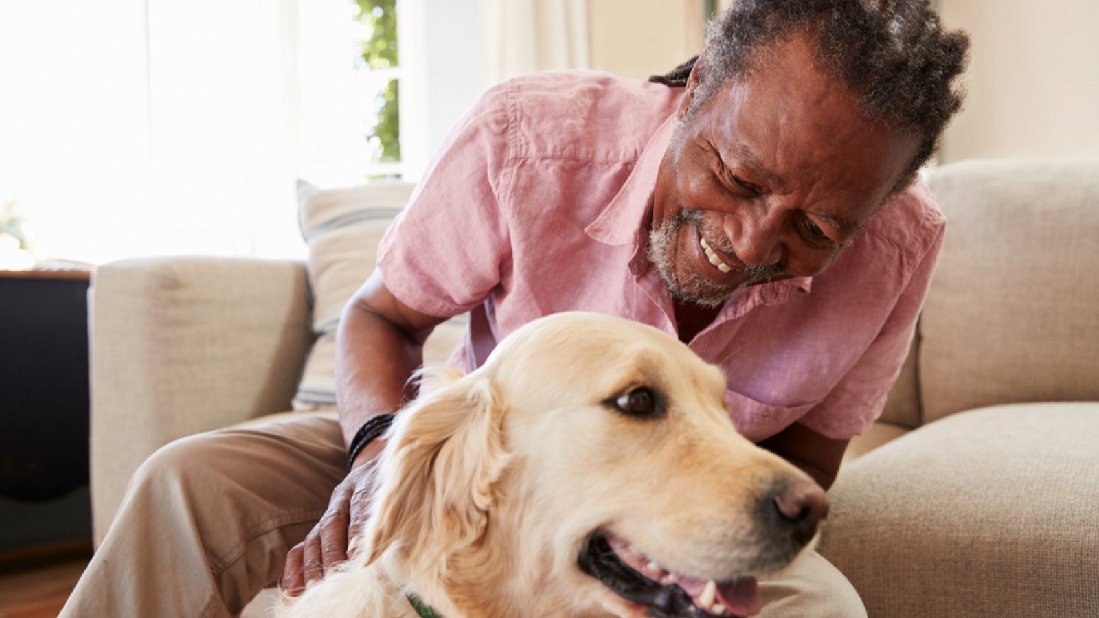 Senior man with pet
