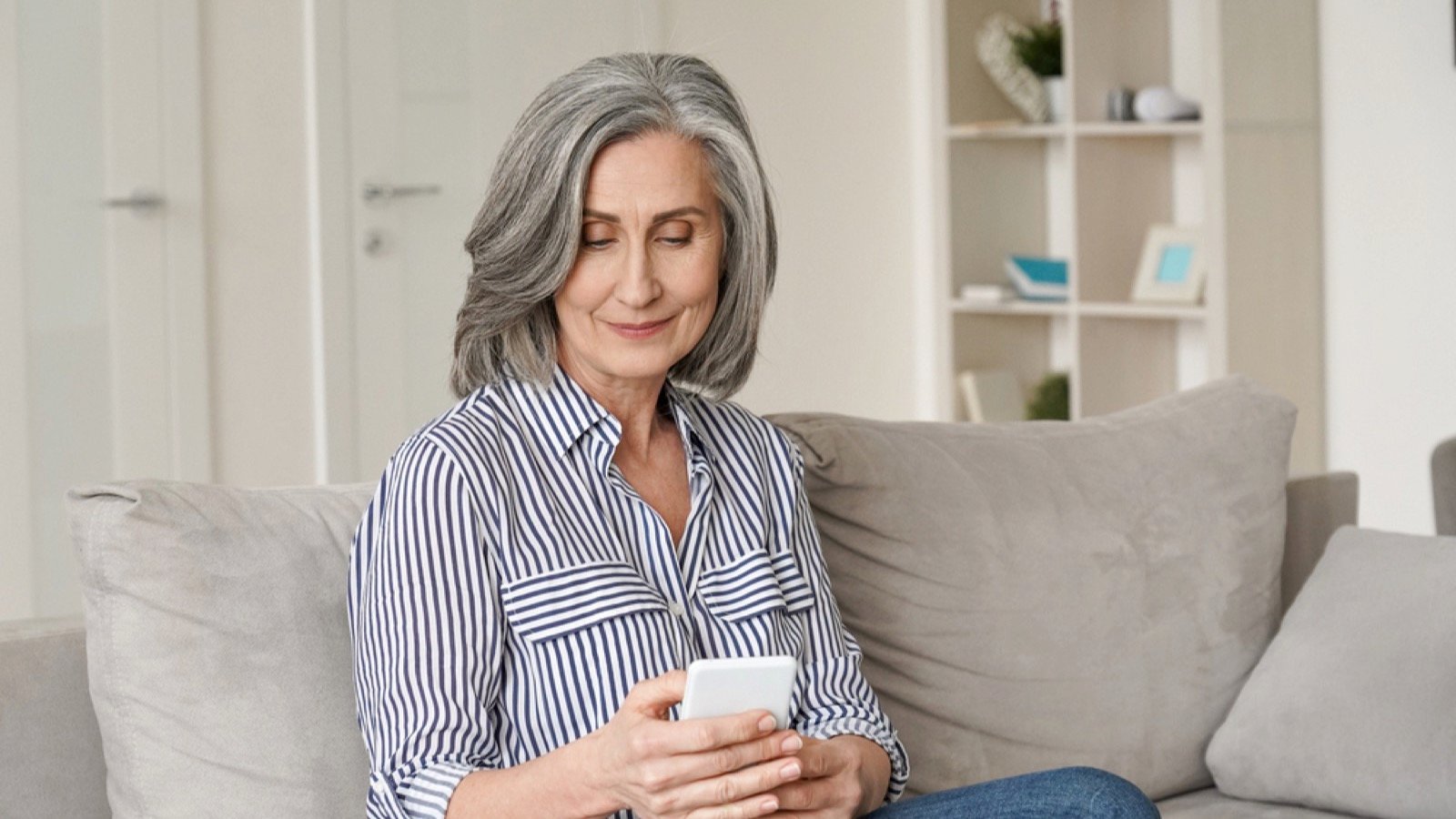 Senior woman using mobile