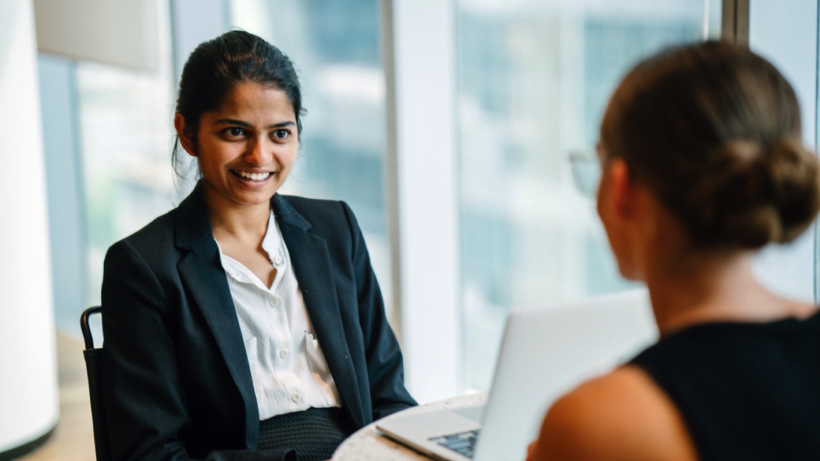 Woman in a interview