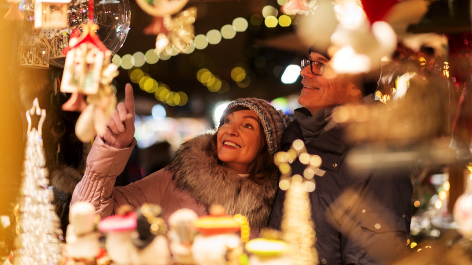 Woman purchasing christmas offers