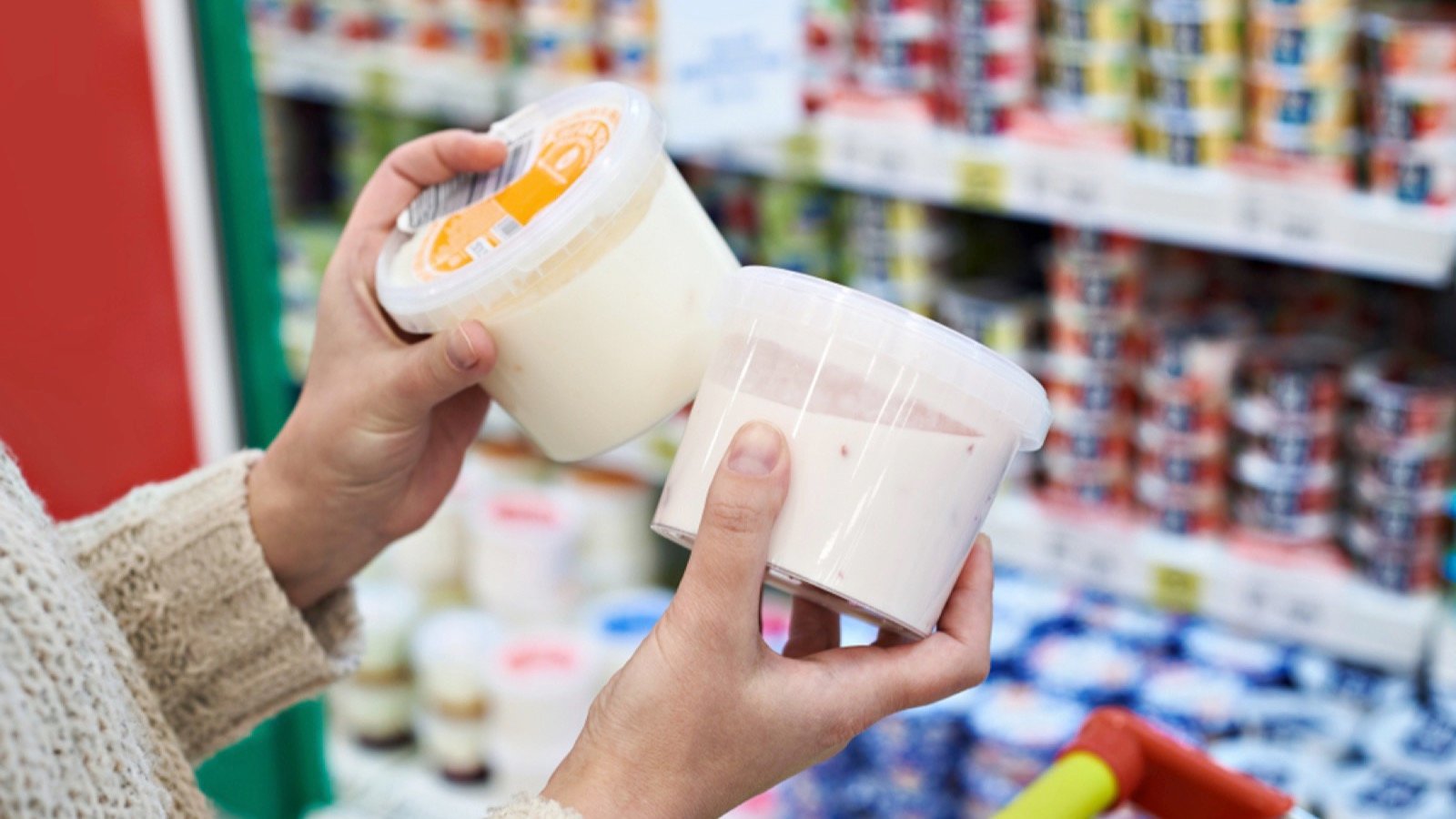 Buyer seeing yogurt jar