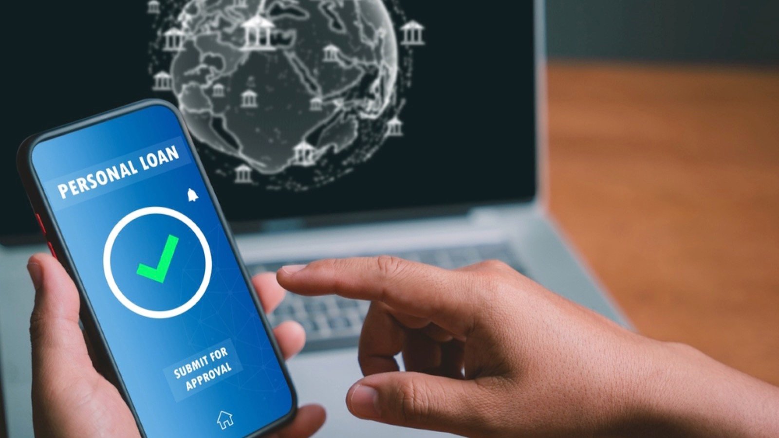 Man using mobile phone for Personal loan