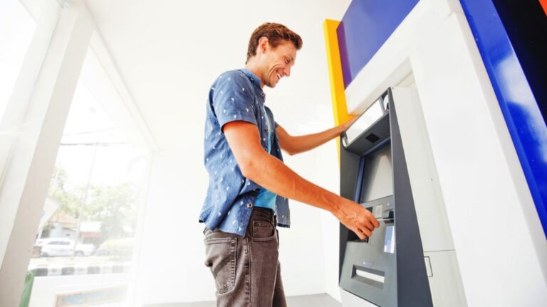 Man withdrawing money