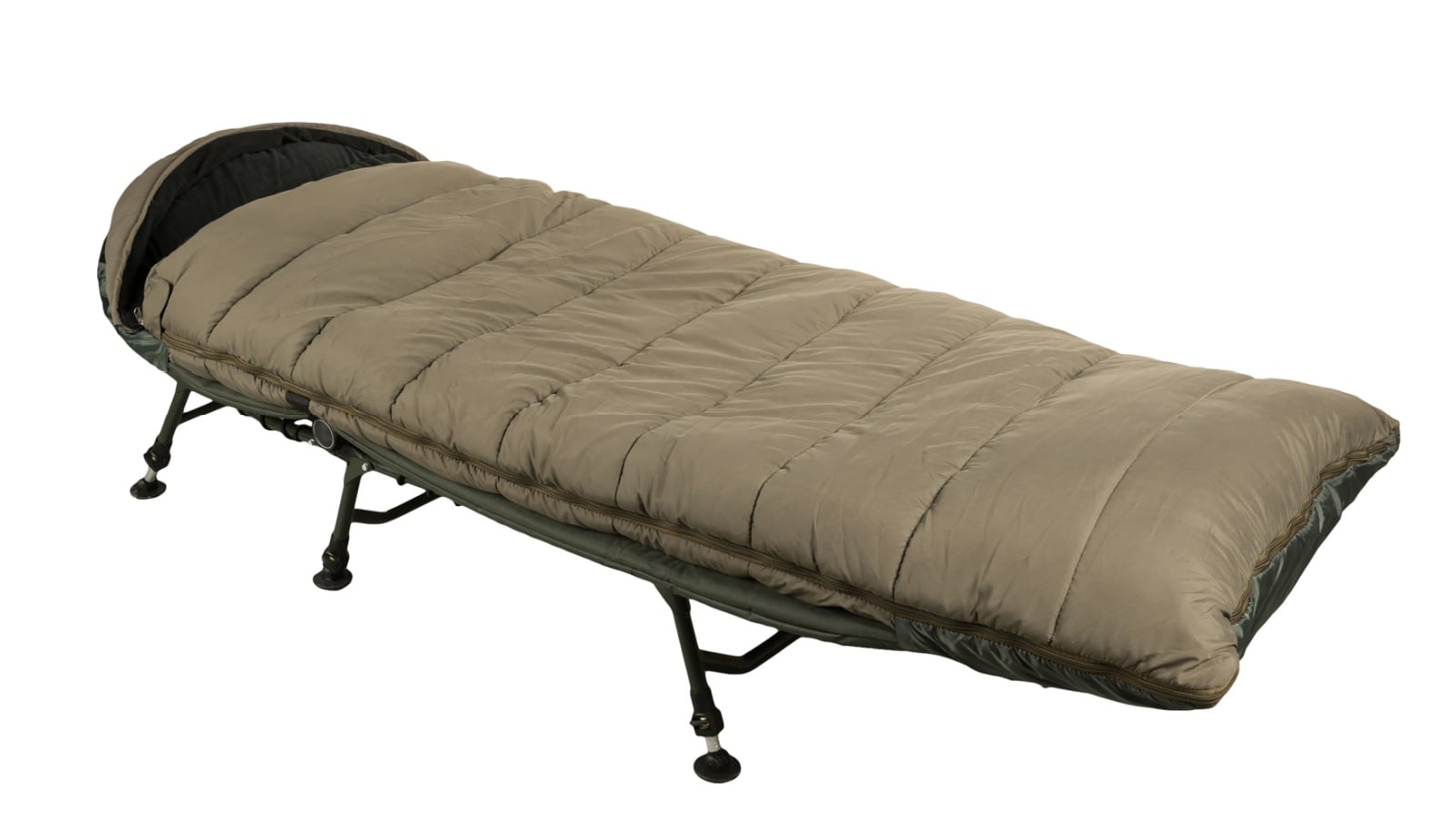 Camping bed and sleeping bag
