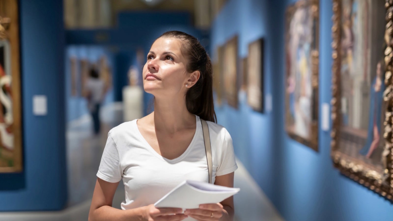 Woman in museum