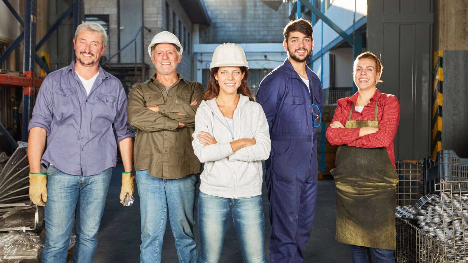 Group of happy Blue-Collar workers