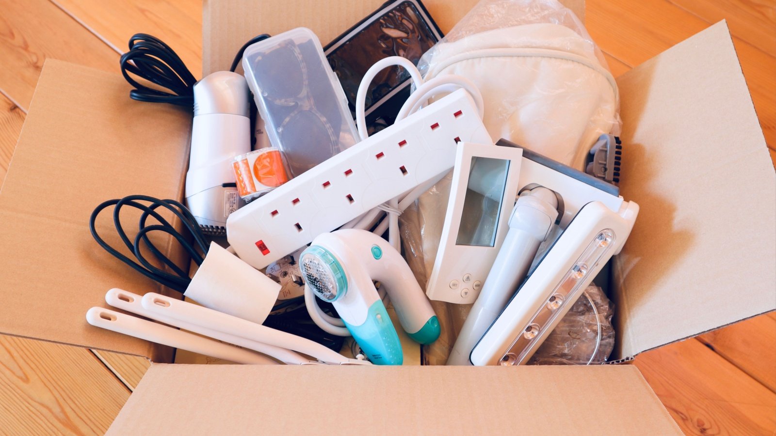 Free items in a cardboard box