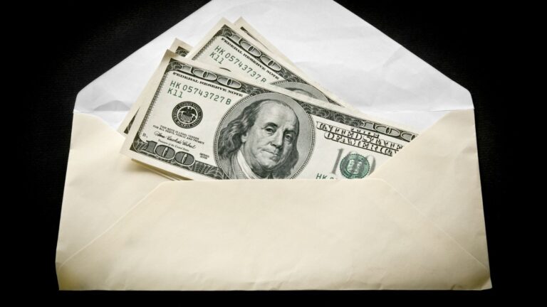 Money in envelope for 100 envelope challenge