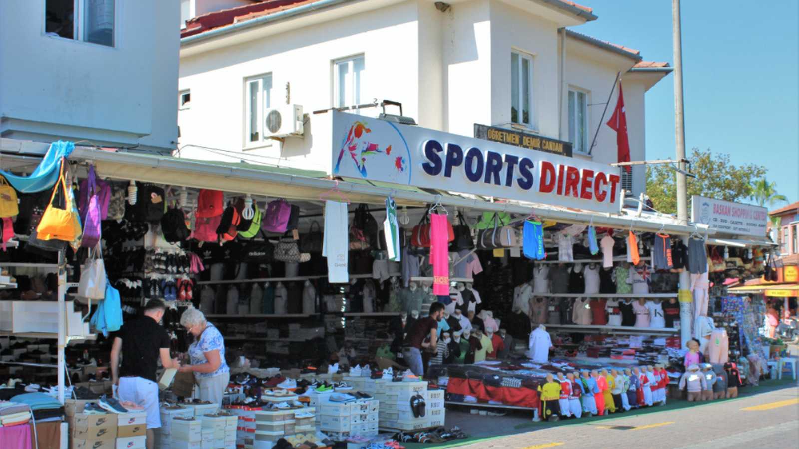 Dalyan, Turkey - July 9th 2018: Turkish version of the British company 'Sports Direct'.