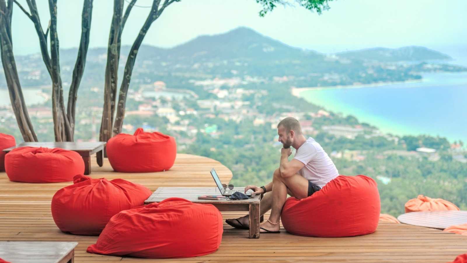 Man working in calm environment