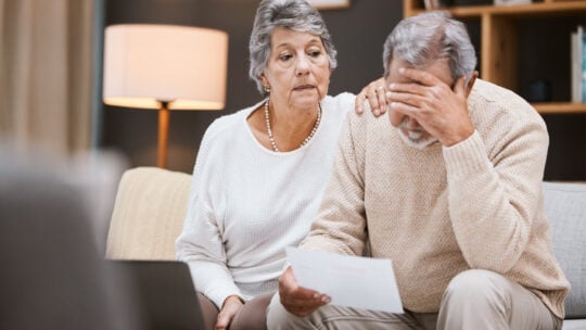 Finance problem and senior couple planning retirement