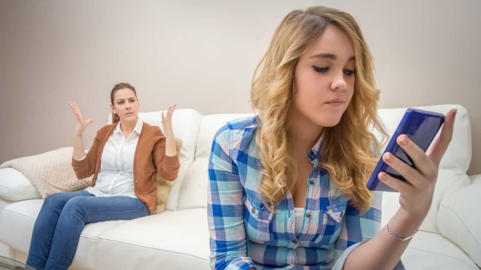 Teenager using social media