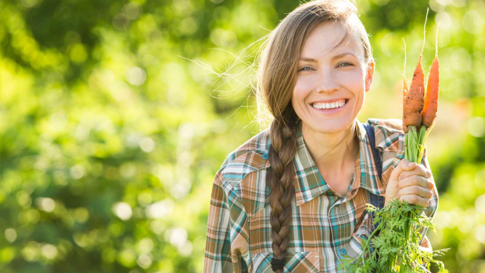 Woman growing food