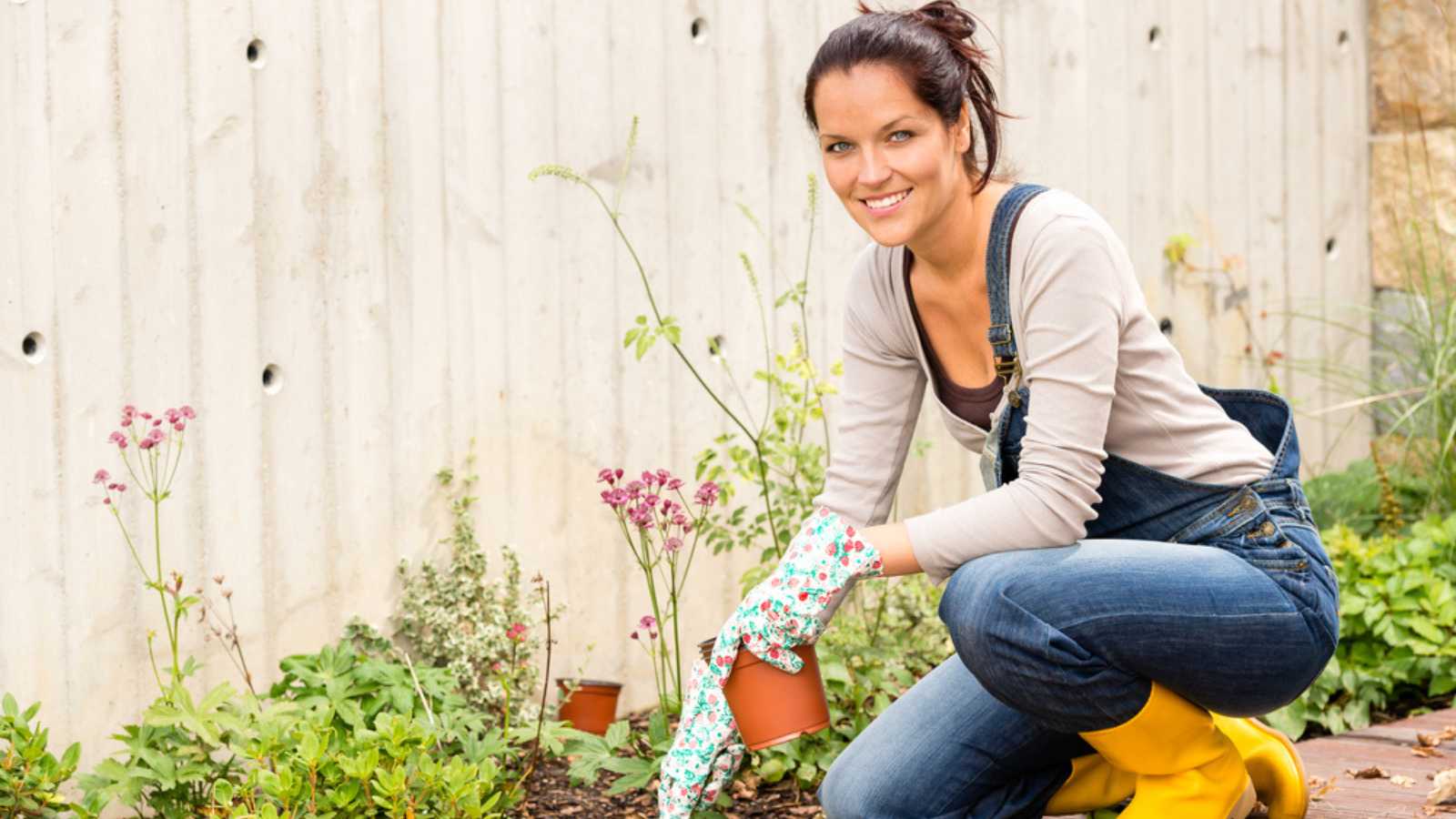 Woman growing vegetables