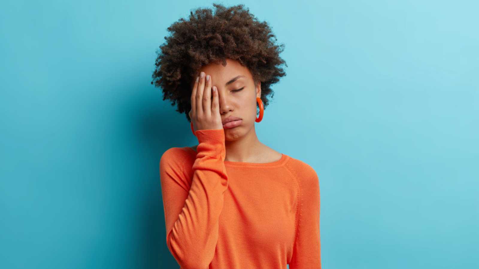 Woman stressed and annoyed