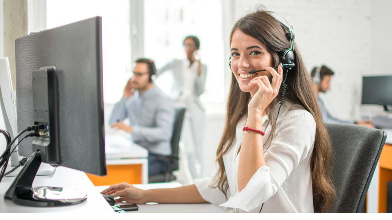 Woman telemarketing