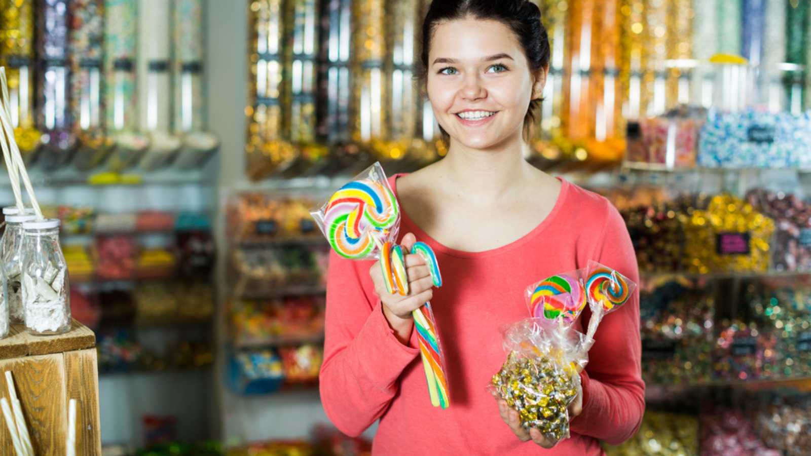 Woman with candy