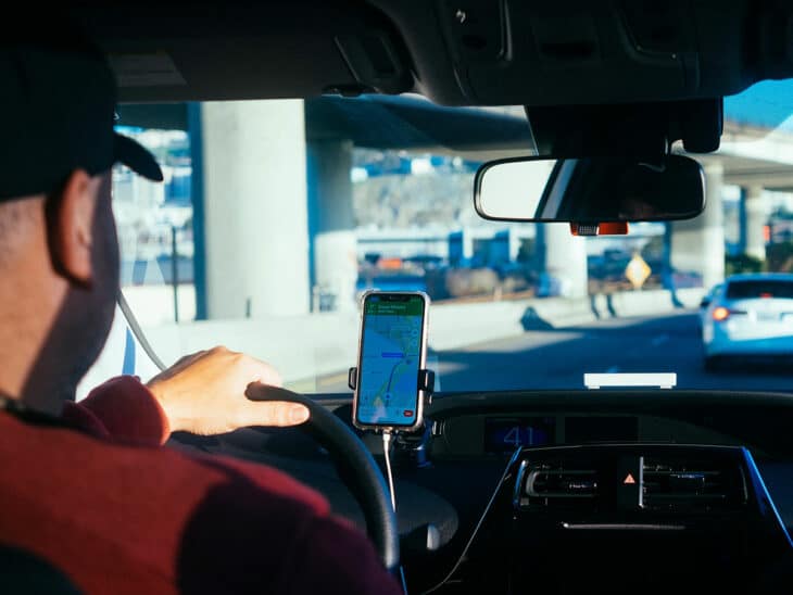 Man rideshare driving to earn extra money.