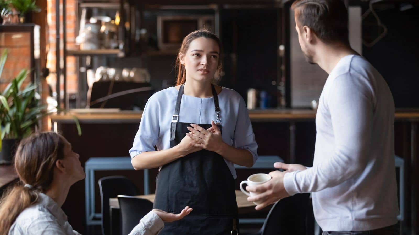 man and woman in food shop, accusing aggressive, angry annoyed, arguing bad, argument cafeteria, bar cafe, beverage cold, business breakfast, claim client, coffee catering, coffeehouse complain, commercial communication, complaint male, conflict customer, consumer conversation, disgruntled guilty, dispute diverse, dissatisfied drink, eat food, employee establishment, excuses apology, feel coffeeshop, female fight, friends frustrated, gesturing girl, group guy, guests cup, holding make, irritation job, menu millennial, mistake man, misunderstanding nervous, negative order, newcomer indignant, occupation owner, people problem, person place, public pub, quarrel restaurant, retail services, rights upset, screaming industry, serving talking, tea lunch, trouble unhappy, unfriendly hostess, unpleasant criticize, waiter visitors, waitress women, work worker